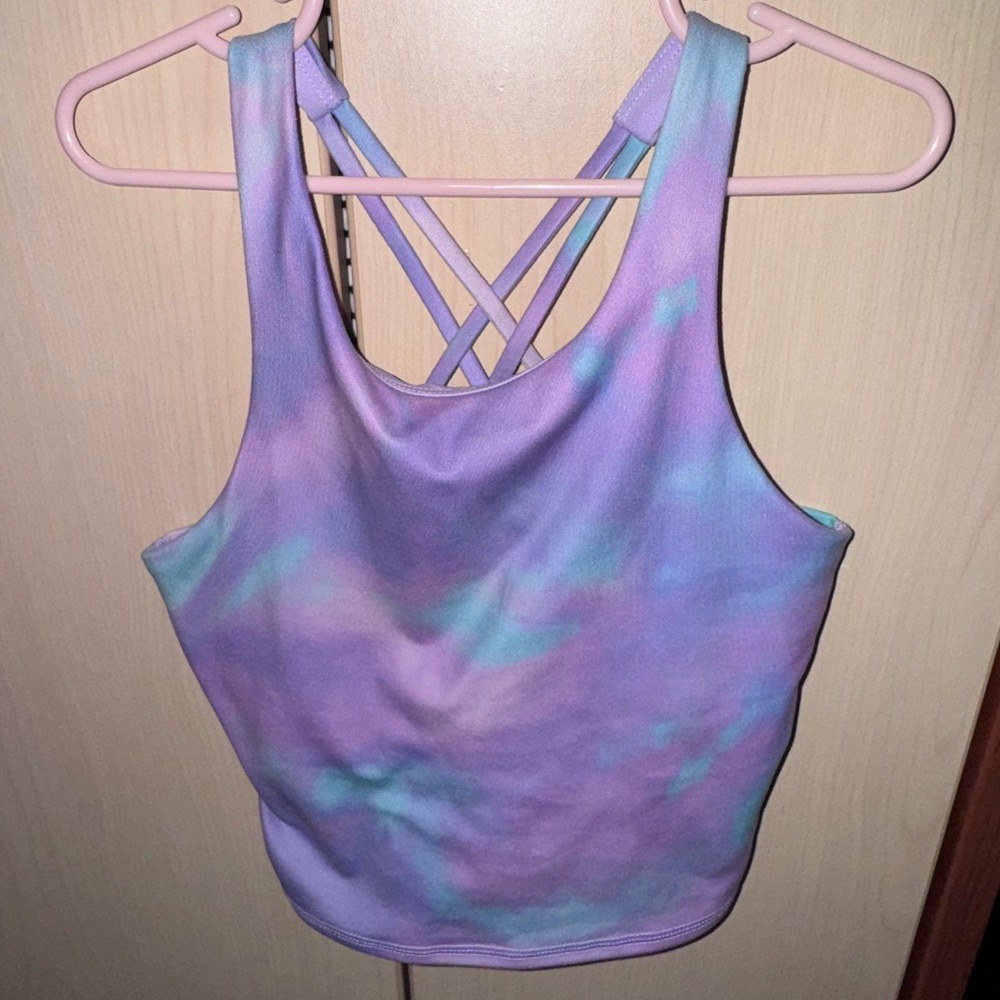 All in Motion Girls Tie Dye Crisscross Back Active Tank Top Size